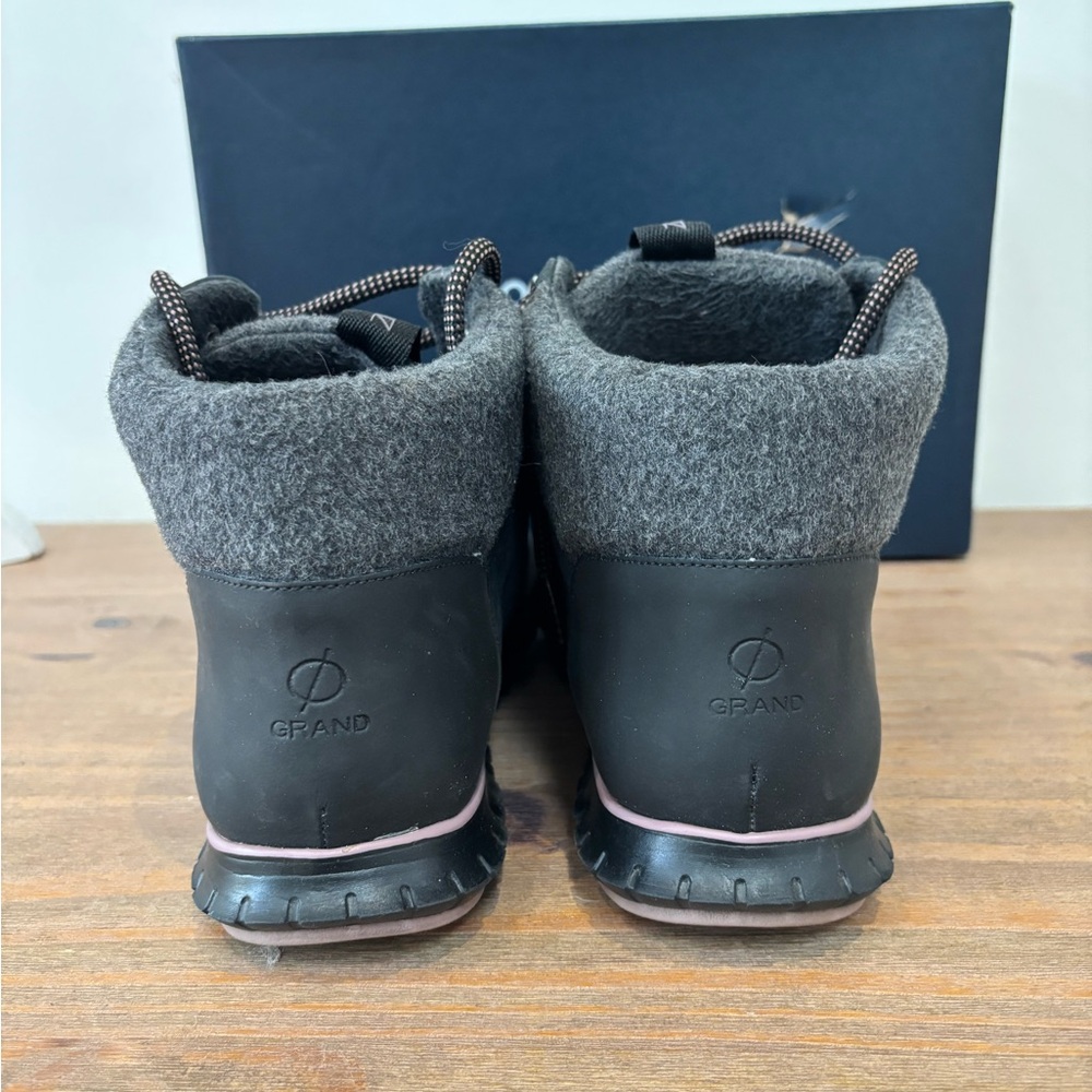 Cole Haan Black Lace Up Boots - Picture 5 of 8